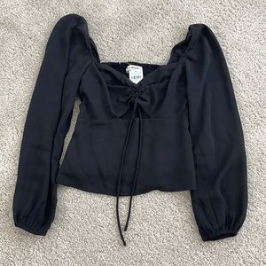 Abercrombie and fitch black peasant blouse top